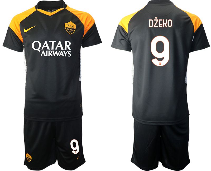 Men 2020-2021 club Rome away #9 black Soccer Jerseys